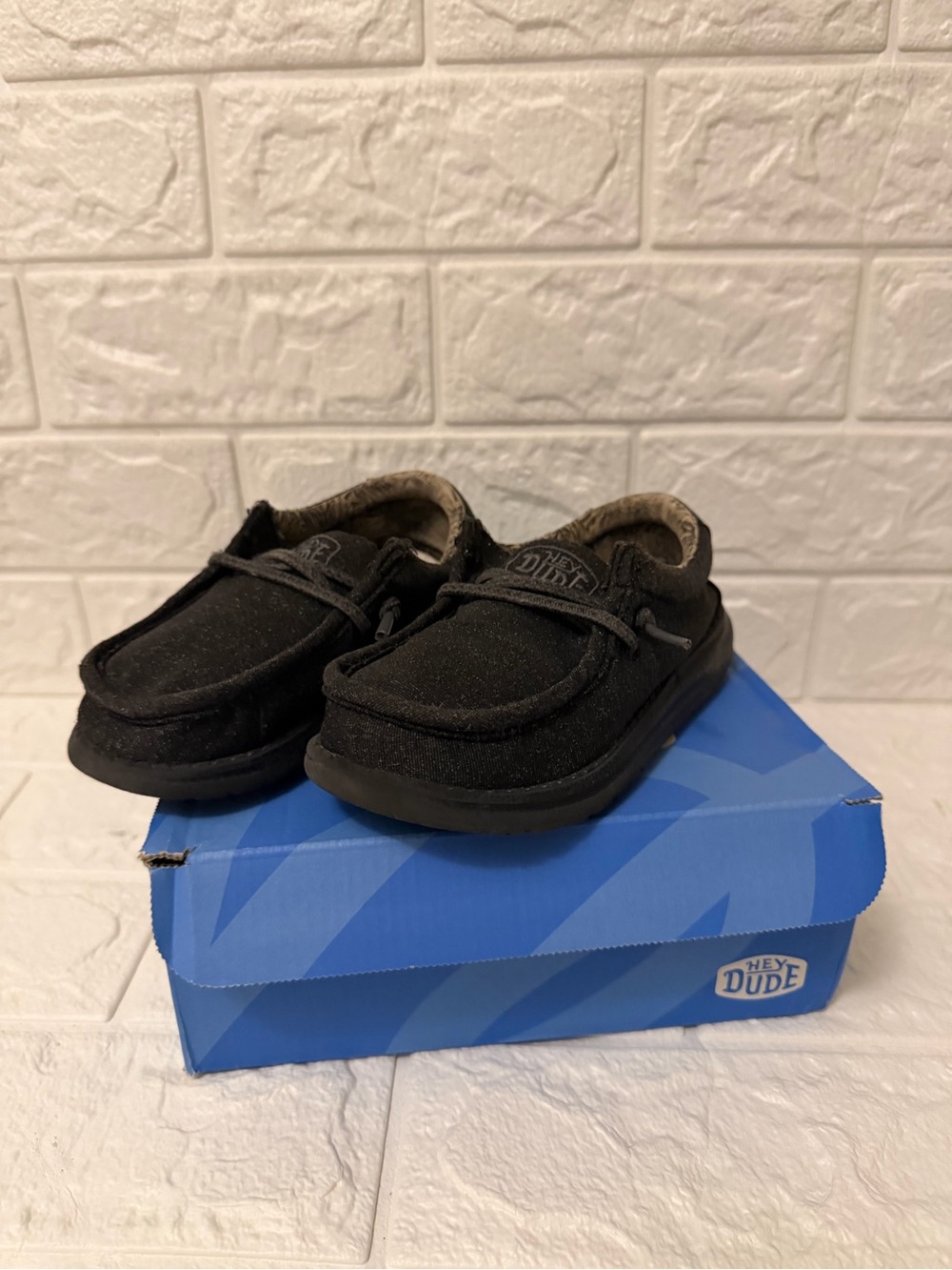 Hey Dude Kids Black Slip-On Moccasins